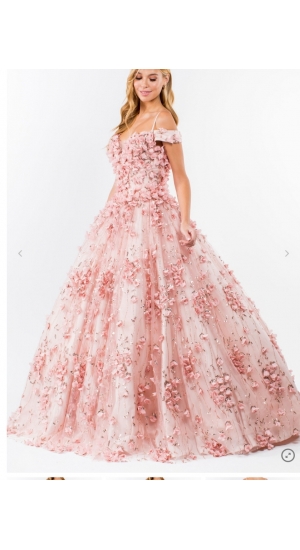 Kjole med rosa blomster gl 1462 Kjole med rosa blomster gl 1462